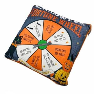 Isaac Mizrahi Halloween Fortune Wheel Accent Pillow - Orange and Black